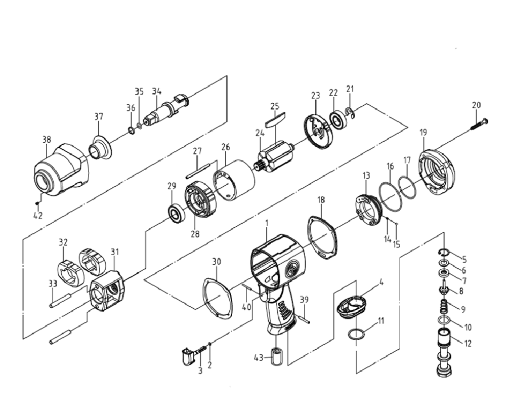 Figure 0 Diagram and Parts List for CP7748-2  Chicago Pneumatic Wrench